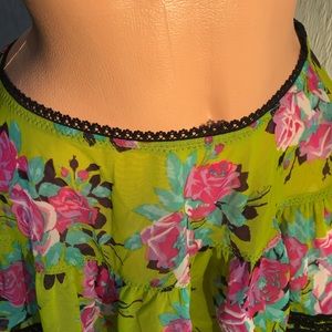 Betsey Johnson Swim - Betsey Johnson rose green pink cabaret pinup skirt Betsey Johnson Swim - Betsey Johnson rose green pink cabaret pinup skirt